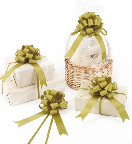 Vista 19 de HUIHUANG Lazos Azules para Envolver Regalos 12 PCS Lazos Azules Bebé de Tirón de 4 Pulgadas de Satén para Regalos, Cesta de Regalo, Bolsa de Papel
