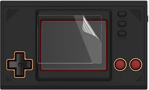 Vista 4 de PlayVital Funda protectora de silicona negra para Nintendo Game Watch Super Mario Bros con 2 protectores de pantalla