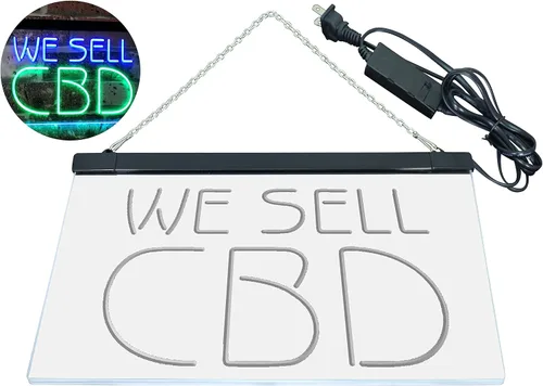 Vista 8 de ADVPRO CBD Sold Here - Letrero de neón LED de doble color, verde y azul, 12 x 8.5 pulgadas st6s32-i3091-gb