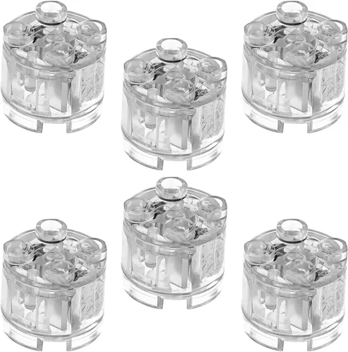 Vista 7 de ASTEM Kit de accesorios de ladrillos de luz verde, paquete de ladrillos de luz LED transparentes clásicos de 2 x 2, 6 piezas de bloques