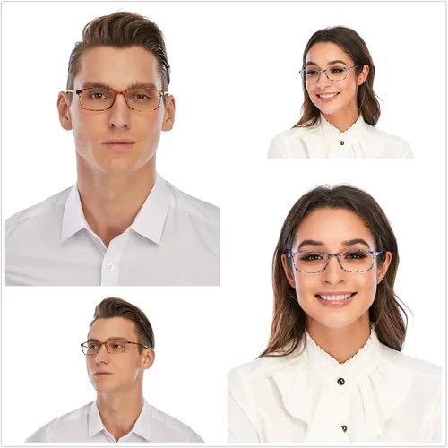 Vista 2 de DOOViC Computer Reading Glasses Blue Light Blocking TR90 Frame Lightweight Flexible Readers for Women Men,4 Pack