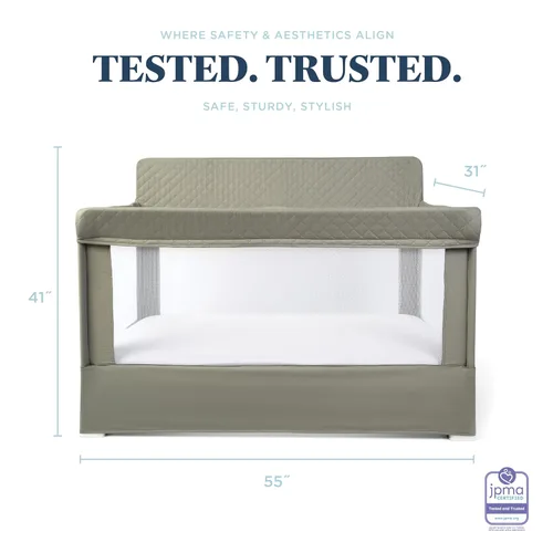 Vista 2 de Cuna de tamaño completo Baby Delight Lunaire Cuna transpirable de malla para bebé Cama para bebé con ensamblaje sin herramientas Tela 100%