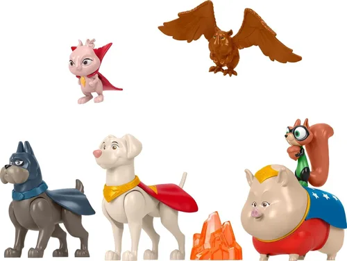 Vista 6 de Fisher-Price DC League of Super-Pets - Figura de juguetes preescolares, Krypto Ace PB Chip Pigasus y Lulu para juegos de simulación para niños a