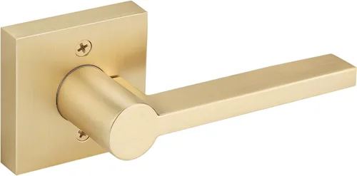 Vista 18 de EHOMEWARE Juego de manijas dobles para puerta delantera, paquete de 1 manija de puerta cuadrada de latón satinado, combinación de perilla de puerta