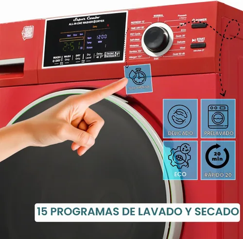Vista 8 de Equator - Combo de lavadora y secadora compacta todo en uno, Merlot