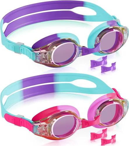 Vista 29 de Aegend - Paquete de 2 gafas para niños, gafas de natación para niños de 4 a 16 años, niños y niñas jóvenes, gafas de piscina antivaho, impermeables