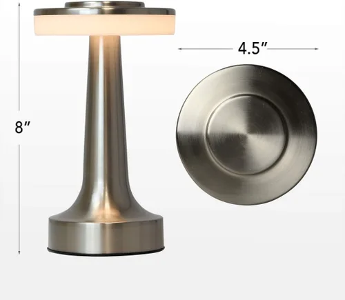 Vista 8 de Lámpara de mesa LED portátil O'Bright con sensor táctil, 3 niveles de brillo, batería recargable de hasta 48 horas de uso, luz nocturna