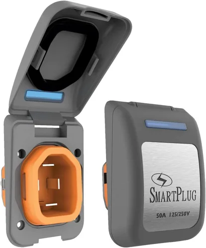 Vista 9 de SmartPlug Ensamblaje de entrada y cubierta de alimentación Shore de 50 amperios 125/250 V, entrada de 50 amperios con sellos resistentes a