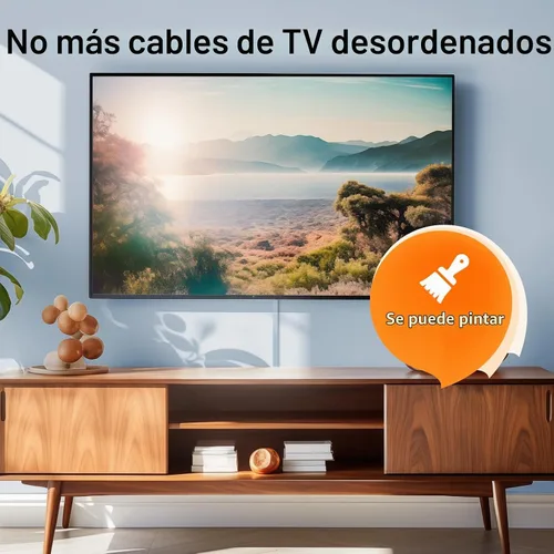 Vista 6 de Delamu Cubiertas de Cable de 157 pulgadas para Cables en la Pared, Ocultador de Cable para 1 Cable, Ocultador de Cable Pintable, Cubiertas de Beige