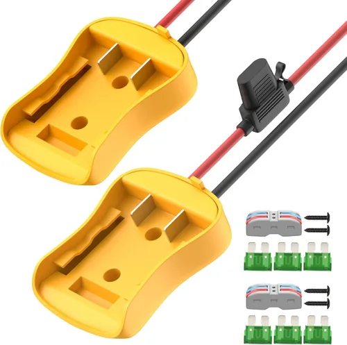 Vista 7 de RVBOATPAT Adaptador de batería compatible con Dewalt 20V Power Wheel Adaptador de batería de cable 12 AWG Convertidores de batería con fusibles