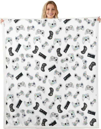 Vista 6 de Manfei Galaxy Kids Throw Blanket Starry Moon Planets Print Fuzzy Blanket for Boys Girls Room Decor, Outer Space Blanket for Bed Couch Sofa, Soft and