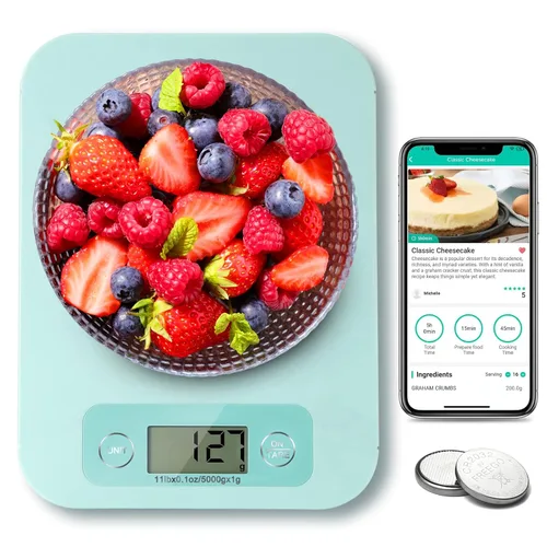 Vista 11 de URAMAZ Báscula de alimentos con calculadora nutricional, báscula digital de alimentos para báscula de cocina gramos y onzas, báscula inteligente