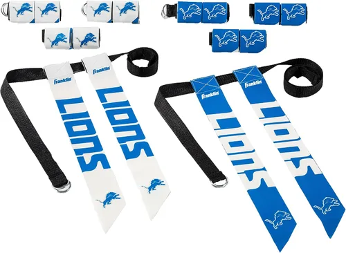 Vista 40 de Franklin Sports NFL - Conjuntos de fútbol con bandera del equipo de la NFL, cinturones + banderas, para niños + adultos, se adapta a cintura