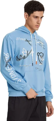Vista 5 de WDIRARA Sudadera con capucha y cordón de manga larga con capucha y bolsillo para hombre