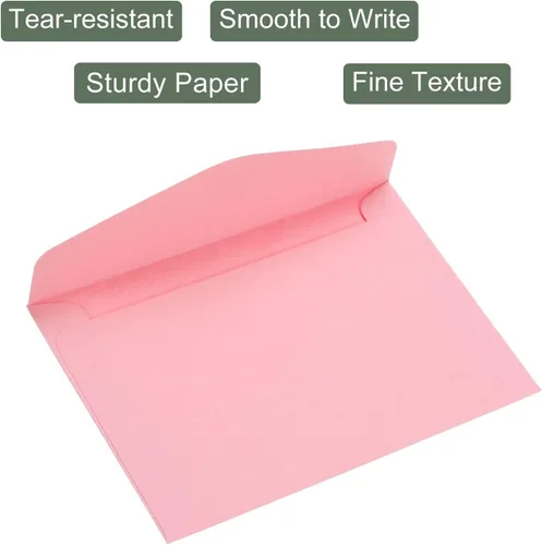 Vista 6 de YOKIVE Paquete de 60 sobres para tarjetas de regalo, nota de felicitación de negocios, sobre soporte para artículos pequeños, ideal para Rosado