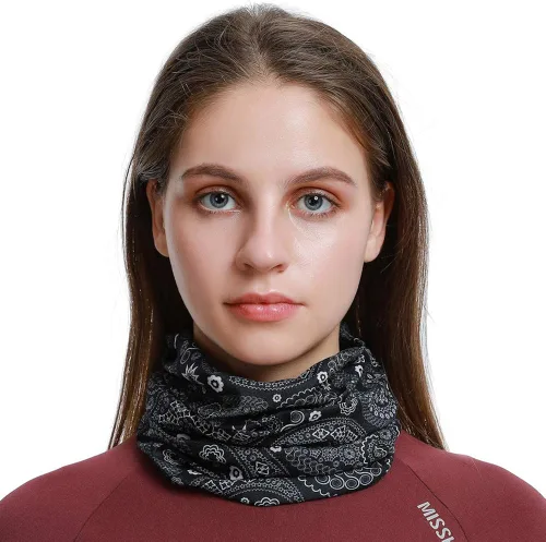 Vista 3 de Bufanda tipo mascarilla para hombre y mujer, sin costuras, pañuelo para la cara, pasamontañas, diadema, envoltura para la cabeza, gorro