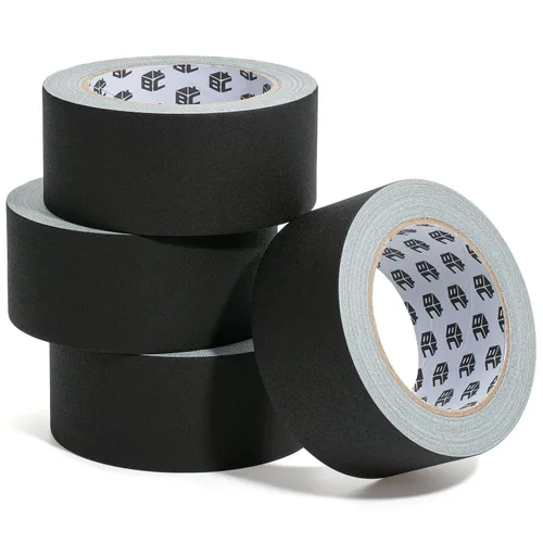 Vista 10 de Bates Cinta de Gaffing de 2 pulgadas x 23 yardas, paquete de 2 unidades - Negro, Cinta Multiusos para Suelo y Cable