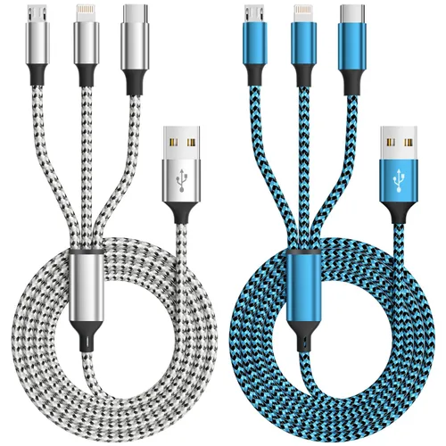 Vista 22 de Cable de carga 4 en 1 de 240 W máximo, cable USB C de carga rápida con chip E-Mark, cable USB A/C a C/Lightning, cable de carga múltiple para iPhone