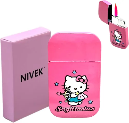 Vista 10 de NIVEK Encendedor de gatito Y2k 12 Consetelaciones Horóscopo Astrología Zodiaco Signos de nacimiento Pretty Pink Flame Kawaii Coleccionable Japonés