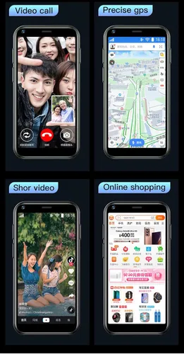 Vista 8 de Truely Super Mini Smartphone, XS11 Teléfono desbloqueado 3G WCDMA Android Mobile 2.5 '' Pantalla táctil 1GB RAM 8GB ROM Dual SIM WiFi Bluetooth Rosa