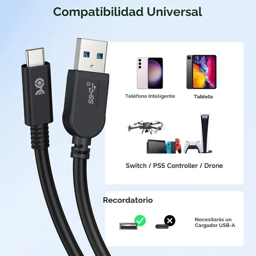 Vista 6 de Cable Matters [Certificado USB-IF] Cable USB a USB C de 10 Gbps Gen 2, 3.3 pies