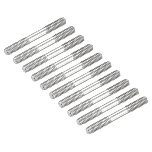Vista 12 de METALLIXITY Tornillos de doble extremo (rosca M3, 0.787 in de longitud), 20 unidades, acero inoxidable 304, pernos de varilla roscados dobles