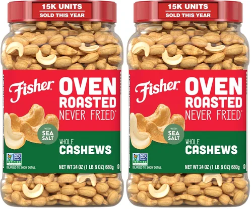 Vista 17 de FISHER Oven Roasted Never Fried - Mezcla de frutos secos asados al horno, nunca fritos Pack Of 1, Healthy Snacks For Adults, No Added Oil, No