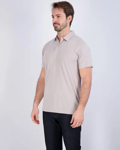 Vista 3 de Real Essentials 3 Pack: Polo de manga corta de jersey de algodón transpirable de secado rápido para hombre casual