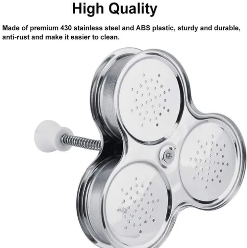 Vista 5 de Zerodis Huevo, acero inoxidable antiadherente para hacer huevos escalfados, vaso de caldera de huevos, regalo para padres, madres y amigos (plateado)