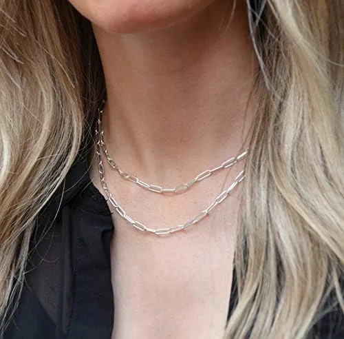 Vista 6 de Long tiantian Collar de oro grueso para mujer, collar de cadena gruesa en capas para mujer, collar punk, gargantilla gruesa, regalo de joyería
