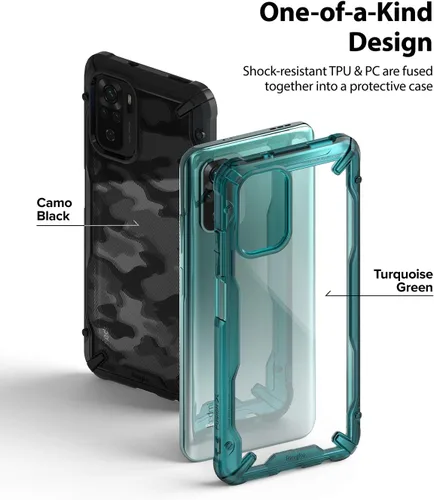 Vista 4 de Ringke Fusion-X - Funda compatible con Xiaomi Redmi Note 10, Redmi Note 10S, parte trasera transparente, resistente, a prueba de golpes, TPU