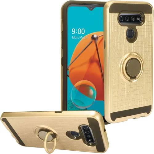 Vista 8 de Para LG K51, LG Reflect (LM-K500) - Funda híbrida con soporte de anillo - RS2 Negro