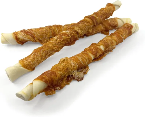 Vista 8 de Pet 'n Shape Chik 'n Hide Twist - Golosinas naturales envueltas en pollo para perros, grandes, 6
