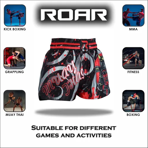 Vista 5 de Roar Muay Thai Shorts MMA Gym Boxeo Lucha UFC Trails Kick Artes Marciales