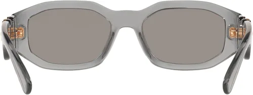Vista 4 de Versace Gafas de sol para hombre, montura negra, lentes gris oscuro, 2.087 in