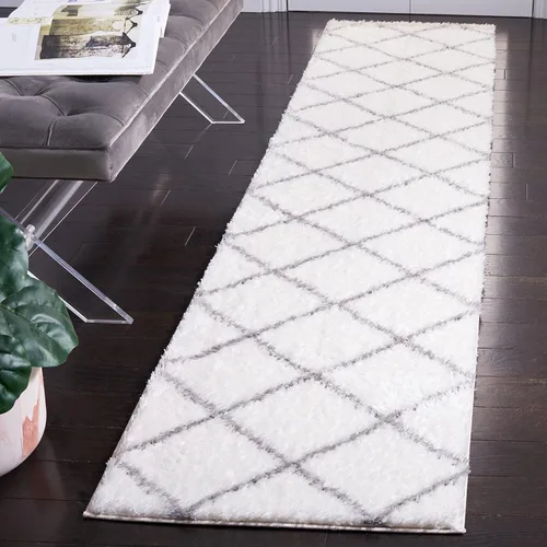 Vista 19 de SAFAVIEH Tahoe Shag Collection - Alfombra para pasillo, 2 x 9 pies, diseño de enrejado, no desprende pelusa y de fácil cuidado, 1.2 pulgadas