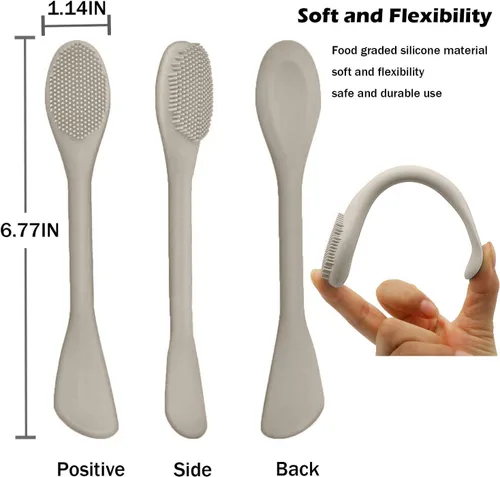 Vista 7 de Aplicador de cepillo de máscara facial, cepillos de máscara para limpieza facial y exfoliación, herramienta aplicadora de máscara de arcilla facial