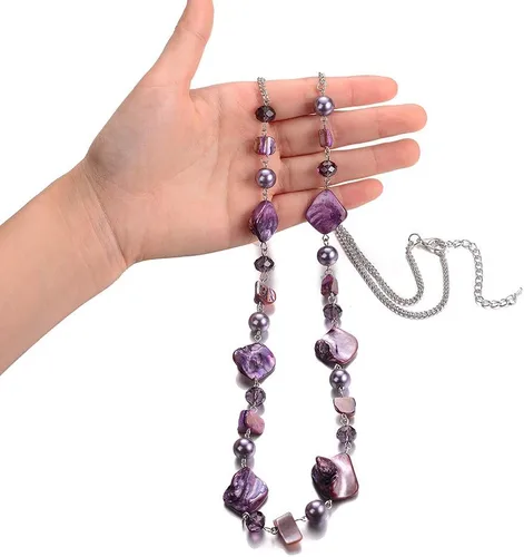Vista 2 de Pearl & Club - Collar largo con cuentas para mujer