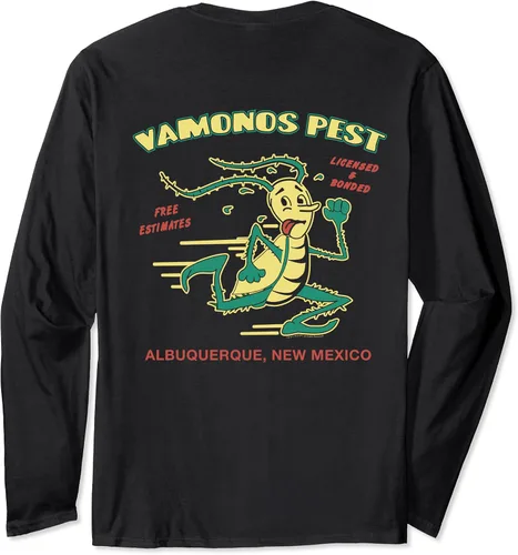 Vista 2 de Breaking Bad Vamanos Pest Backprint - Camiseta de manga larga, Negro