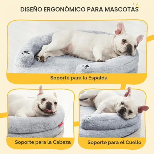 Vista 6 de BurgeonNest - Cama ortopédica para perros grandes, sofá suave impermeable con almohada, cama con respaldo, funda extraíble y lavable, base
