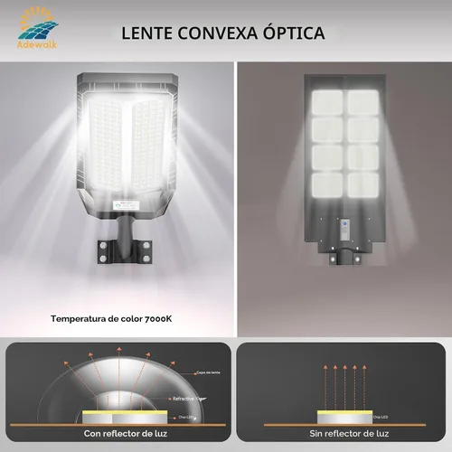 Vista 2 de 6000 W de luces solares para exteriores resistentes al agua, luz de calle solar del atardecer al amanecer de 7000 K, sensor de movimiento