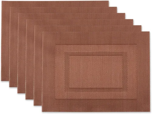 Vista 27 de DII PVC Tabletop Collection Woven Indoor / Outdoor - Juego de manteles individuales, 13x17.25, aguamarina, 6 piezas
