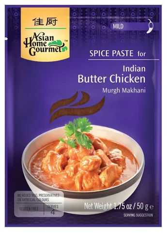 Vista 3 de Asian Home Gourmet Pasta de especias para pollo con mantequilla india - Murgh Makhani. 1.75 oz (paquete de 3)