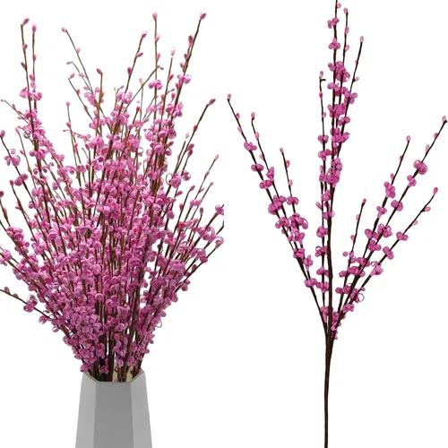 Vista 36 de Wootkey 10 piezas de flores artificiales de jazmín de tallo largo, color naranja quemado, jazmín otoñal, tallos florales de otoño para ramos