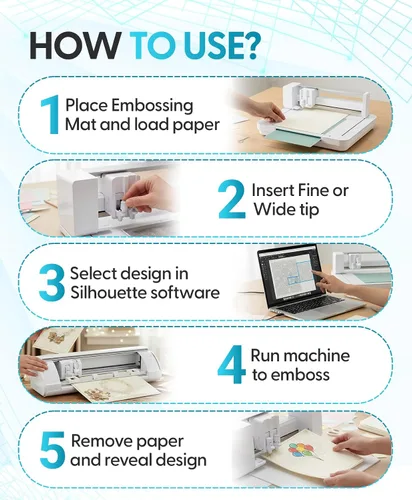 Vista 6 de Set de 2 herramientas de estampado para Silhouette Cameo 5 y Silhouette Curio 2