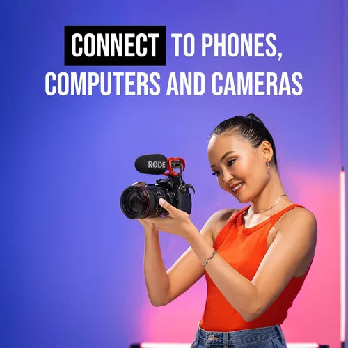 Vista 6 de RØDE VideoMic GO II Helix Micrófono de escopeta ultracompacto para cámara con salidas de 3.5mm y USB para grabación de películas, creación