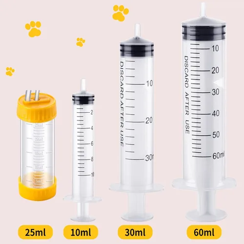 Vista 2 de Jutom Paquete de 9 tubos de alimentación para cachorros, incluye 3 paquetes de 8 tubos de alimentación de goma roja FR, 3 piezas de jeringas de 0.3