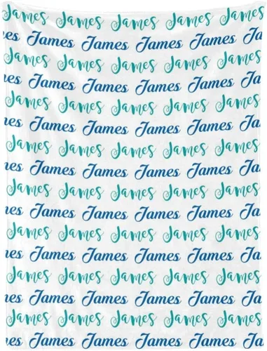 Vista 2 de Mantas de bebé personalizadas con nombre para niños, manta personalizada con nombre para bebés, recién nacidos y niños