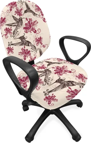 Vista 8 de Lunarable Funda para silla de oficina tribal, diseño azteca, nativo americano, geométrico, simbolismo étnico con espirales de triángulos, elástico