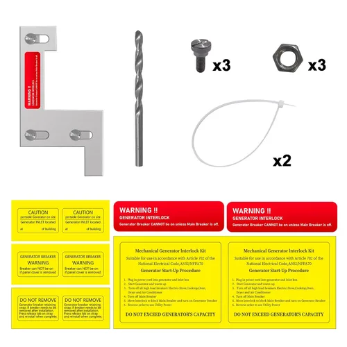 Vista 6 de Kit de entrelazado de generador compatible con Siemens, ITE, Gould, Murray y Thomas and Betts, paneles de 150 o 200 amperios, separación de 1 1/4